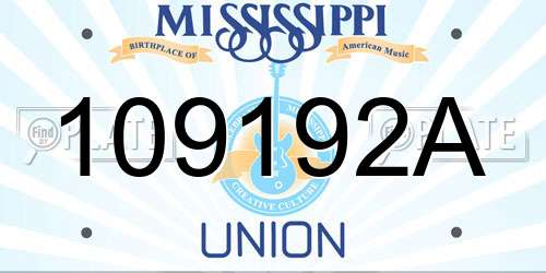 109192A Mississippi License Plate