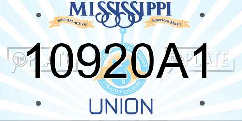10920A1 Mississippi License Plate