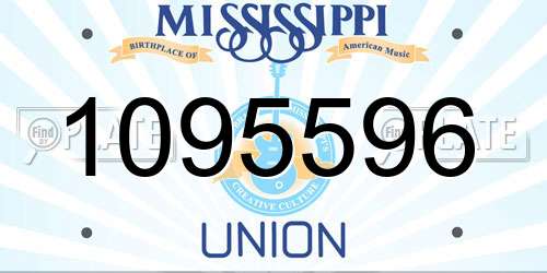 1095596 Mississippi License Plate