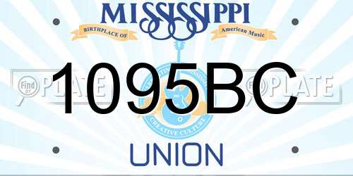 1095BC Mississippi License Plate