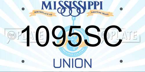 1095SC Mississippi License Plate