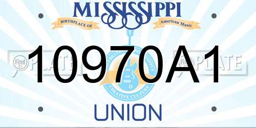 10970A1 Mississippi License Plate