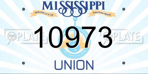 10973 Mississippi License Plate