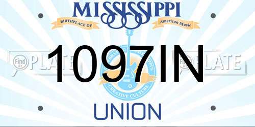 1097IN Mississippi License Plate