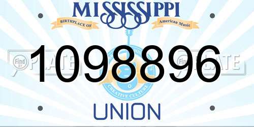 1098896 Mississippi License Plate