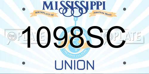 1098SC Mississippi License Plate