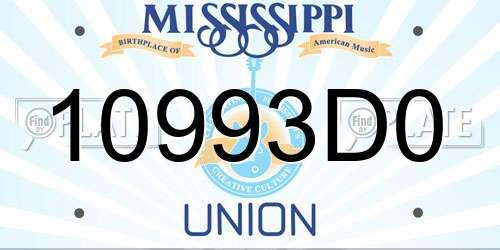 10993D0 Mississippi License Plate