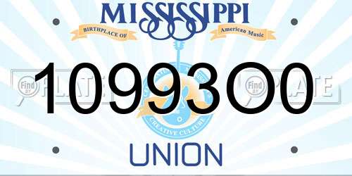10993O0 Mississippi License Plate