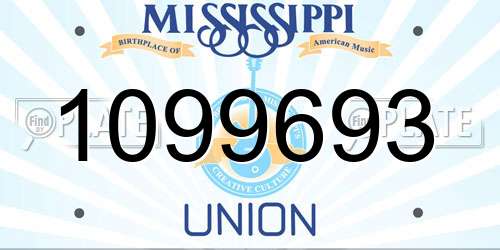 1099693 Mississippi License Plate