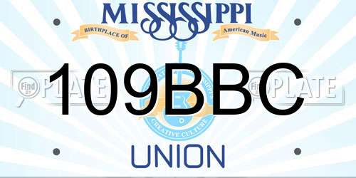 109BBC Mississippi License Plate