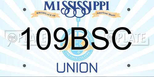 109BSC Mississippi License Plate