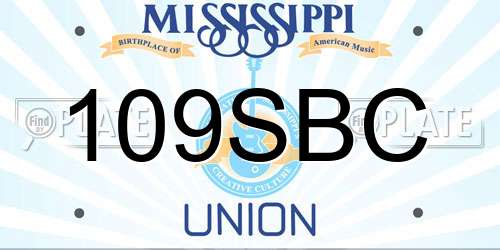 109SBC Mississippi License Plate
