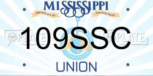 109SSC Mississippi License Plate