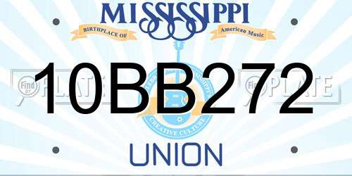 10BB272 Mississippi License Plate