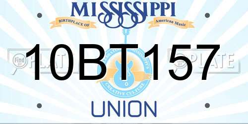 10BT157 Mississippi License Plate
