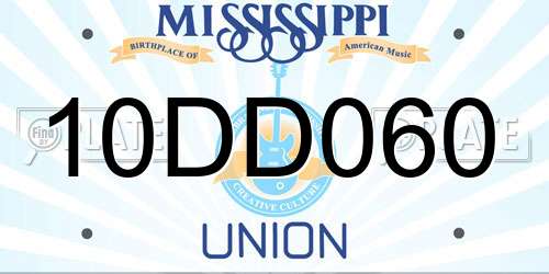 10DD060 Mississippi License Plate
