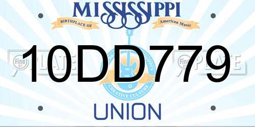 10DD779 Mississippi License Plate