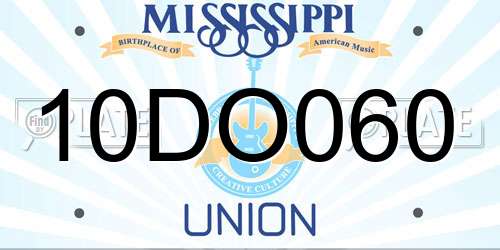 10DO060 Mississippi License Plate