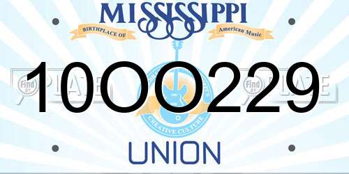 10OO229 Mississippi License Plate