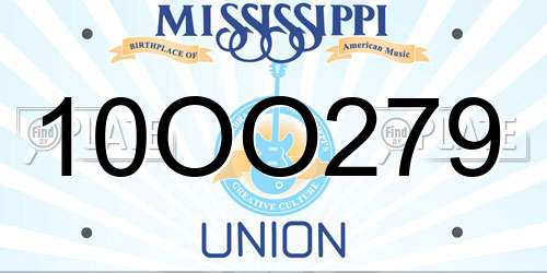 10OO279 Mississippi License Plate