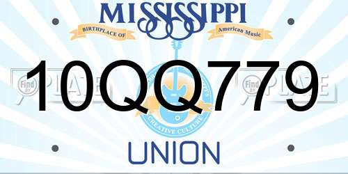 10QQ779 Mississippi License Plate