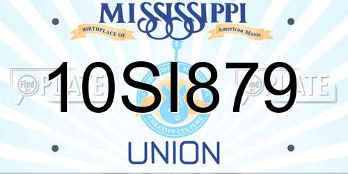 10SI879 Mississippi License Plate