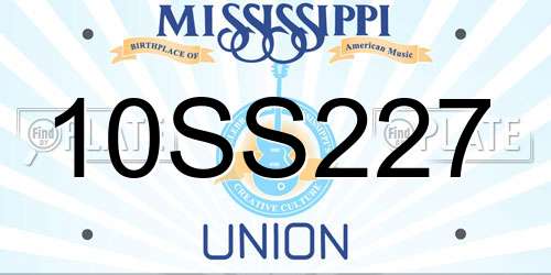 10SS227 Mississippi License Plate
