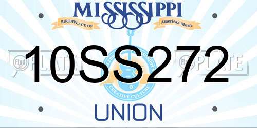 10SS272 Mississippi License Plate