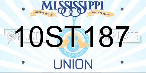 10ST187 Mississippi License Plate
