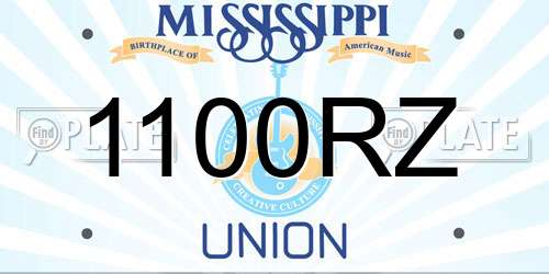 1100RZ Mississippi License Plate
