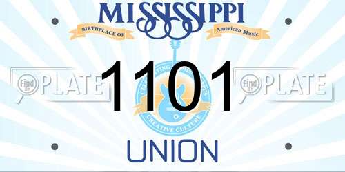 1101 Mississippi License Plate