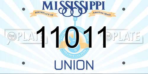 11011 Mississippi License Plate