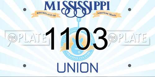 1103 Mississippi License Plate