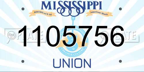 1105756 Mississippi License Plate