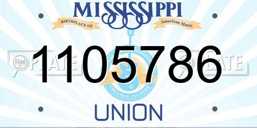 1105786 Mississippi License Plate