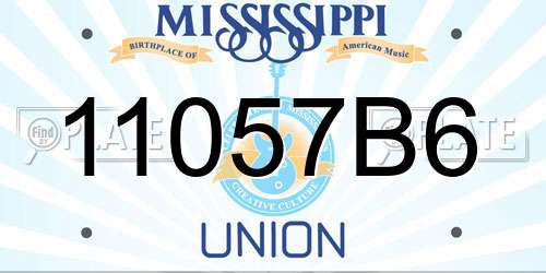 11057B6 Mississippi License Plate