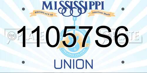11057S6 Mississippi License Plate