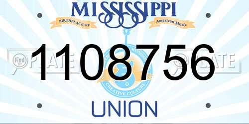 1108756 Mississippi License Plate