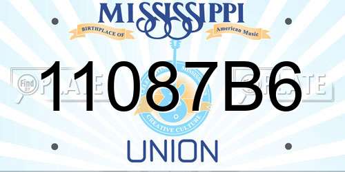 11087B6 Mississippi License Plate