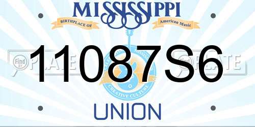 11087S6 Mississippi License Plate