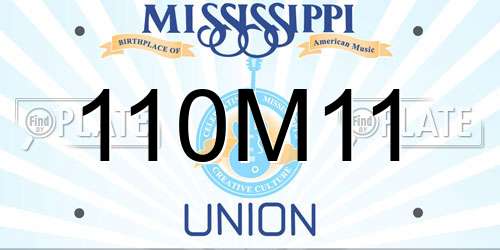 110M11 Mississippi License Plate