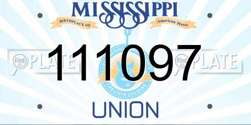 111097 Mississippi License Plate