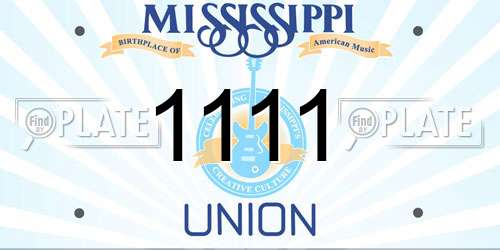 1111 Mississippi License Plate