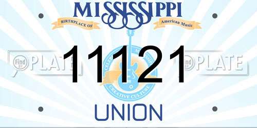 11121 Mississippi License Plate