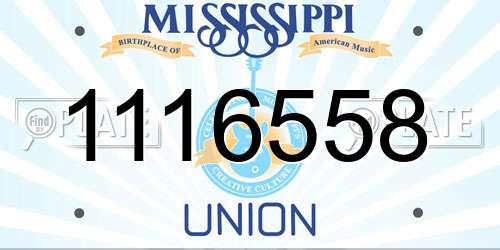 1116558 Mississippi License Plate