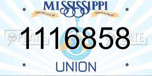 1116858 Mississippi License Plate
