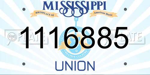 1116885 Mississippi License Plate