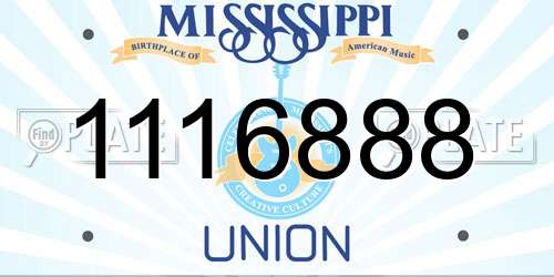1116888 Mississippi License Plate