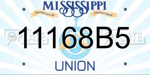 11168B5 Mississippi License Plate