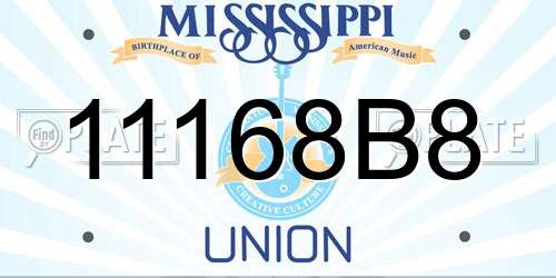 11168B8 Mississippi License Plate